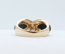Load image into Gallery viewer, Vintage Diamonds Black Onyx 18K Yellow Gold Ring