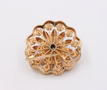 Load image into Gallery viewer, Victorian Starburst Diamond Seed Pearls 14K Yellow Gold Brooch Pin