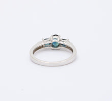 Load image into Gallery viewer, Vintage 14K White Gold Sapphire And Diamond Ring, Engagement Ring.