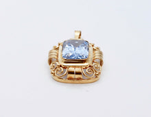Load image into Gallery viewer, Mid Century Emerald Cut Topaz 9K Yellow Gold Pendant