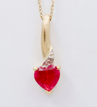 Load image into Gallery viewer, Vintage 10K Yellow Gold Heart Diamond Pendant