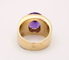 Load image into Gallery viewer, Vintage Amethyst Diamonds 18K Yellow Gold Cocktail Ring