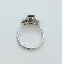 Load image into Gallery viewer, Vintage Ladies Blue Sapphire Diamonds Platinum Ring