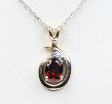 Load image into Gallery viewer, Vintage Garnet Diamond 14K Yellow Gold Pendant