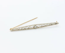 Load image into Gallery viewer, Art Deco 14K White Gold Diamond Filigree Brooch