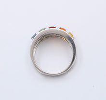 Load image into Gallery viewer, Fun Multi GemStones 14K White Gold Diamond Ring