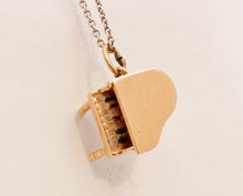 Load image into Gallery viewer, Vintage 14K Yellow Gold Movable Piano Enamel Pendant Charm