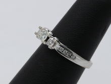 Load image into Gallery viewer, 14K White Gold Three Diamond Engagement Ring