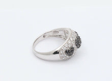 Load image into Gallery viewer, 14k White Gold Black & White Cubic Zirconia Heart Ring