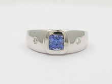 Load image into Gallery viewer, Vintage 14K White Gold Tanzanite Diamond Ring
