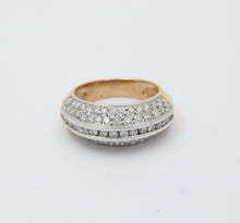 Load image into Gallery viewer, Vintage 14K Gold Diamond Minimal Pave Dome Ring, Wedding Band.