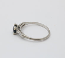 Load image into Gallery viewer, Vintage Platinum Sapphire & Diamond Ring Band, Engagement Ring
