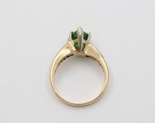 Load image into Gallery viewer, Vintage 14K Yellow Gold Tsavorite Garnet Diamond Ring
