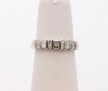 Load image into Gallery viewer, Vintage Ladies Diamonds Platinum Wedding Band Stackable Ring