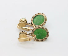 Load image into Gallery viewer, Vintage 14K Yellow Gold Aventurine Drop Earrings