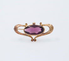 Load image into Gallery viewer, Antique Victorian 10K Gold Rhodolite Garnet Brooch