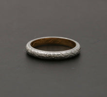 Load image into Gallery viewer, Art Deco W. Wise & Son Flower Blossom 18K White Yellow Gold Wedding Band Ring