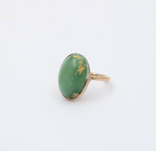 Load image into Gallery viewer, Victorian Cabochon Turquoise 14K Yellow Gold Ring