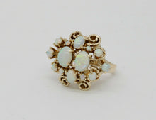 Load image into Gallery viewer, Vintage 14K Yellow Gold Opal Cluster Cocktail Ring