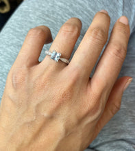Load image into Gallery viewer, Classic 14K White Gold Aquamarine Ring, Engagement Ring