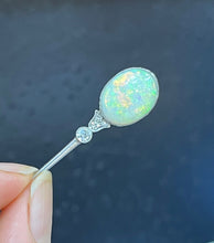 Load image into Gallery viewer, Art deco Opal and Diamond 18K Gold Brooch, Pin