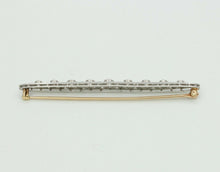 Load image into Gallery viewer, Art Deco Platinum 14K Yellow Gold Diamond Bar Pin