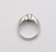 Load image into Gallery viewer, Vintage 18K White Gold Sapphire & Diamond Ring