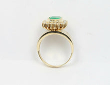 Load image into Gallery viewer, Vintage 14K Yellow Gold Emerald & Diamonds Cocktail Ring