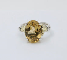 Load image into Gallery viewer, Vintage Yellow Quartz 18K Yellow Gold 925 Silver Ring
