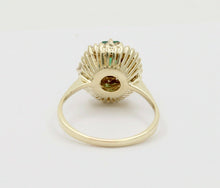 Load image into Gallery viewer, Vintage Emerald Ring Ballerina Damond 14K Yellow Gold Ring, Engagement Ring,
