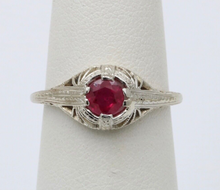 Load image into Gallery viewer, Art Deco 18K White Gold Filigree Ring Band, Engagement Ring