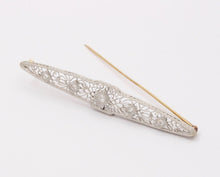 Load image into Gallery viewer, Art Deco Diamonds 14K White and Yellow Gold Brooch Pin