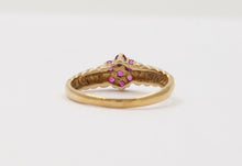 Load image into Gallery viewer, Beautiful Flower Rubies 14K Yellow Gold Ring