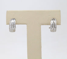 Load image into Gallery viewer, 14K White Gold Channel Set Diamond Earrings
