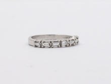 Load image into Gallery viewer, Vintage Ladies Wedding Band Baguette Diamonds Platinum Ring