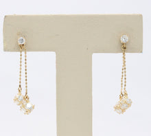 Load image into Gallery viewer, 14K Yellow Gold Cubic Zirconia Dangling Drop Earrings