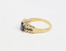 Load image into Gallery viewer, Vintage Sapphire and Diamond 14K Yellow Gold Ladies Ring