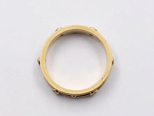 Load image into Gallery viewer, Vintage Ladies Diamonds 18K Yellow Gold Enamel Wedding Band Stacking Ring