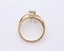 Load image into Gallery viewer, Vintage Ladies Natural Aquamarine Diamonds 14K Yellow White Gold Ring