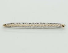 Load image into Gallery viewer, Art Deco Platinum 14K Yellow Gold Diamond Bar Pin