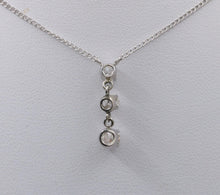 Load image into Gallery viewer, Vintage 14K White Gold Three Diamond Pendant, Necklace