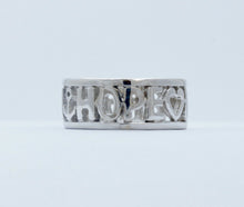 Load image into Gallery viewer, Vintage Love Hope Faith 14K White Gold Ring