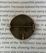 Load image into Gallery viewer, Antique 18K Yellow Gold Circle Enamel Black Brooch