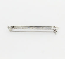 Load image into Gallery viewer, Vintage 18K White Gold Diamond Sapphire Bar Pin