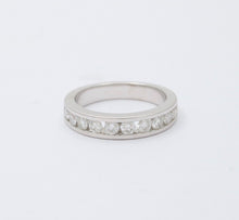 Load image into Gallery viewer, Vintage Wedding Band Diamonds 18K White Gold Ring