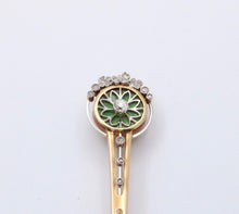Load image into Gallery viewer, Incredible Victorian Old Euro Rose Cut Cloth 14K YG WG Brooch Pin