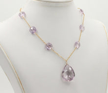Load image into Gallery viewer, Vintage Amethyst Droplet 14K Yellow Gold Necklace
