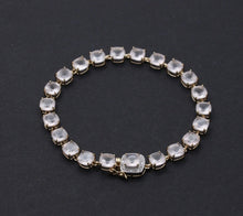 Load image into Gallery viewer, Lovely Vintage Quartz Crystal Diamonds 14K Yellow Gold Tennis Bracelet