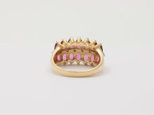 Load image into Gallery viewer, Beautiful Tourmaline Diamonds 14K Yellow White Gold Vintage Cluster Band