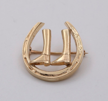 Load image into Gallery viewer, Vintage Horseshoes And Riding Boots 14K Yellow Gold
